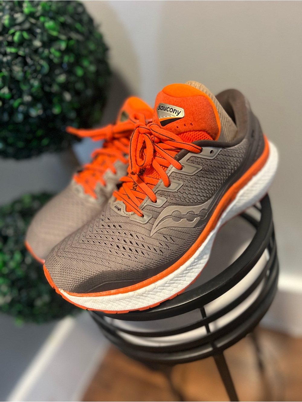 Saucony Gray and Orange Athletic Running Shoes size 8 women